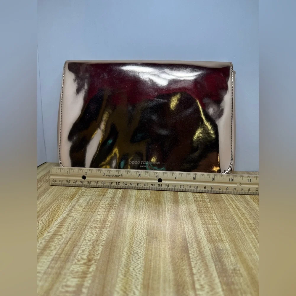 Olympea By Paco Rabanne Rose Gold Metallic Make Up Pouch Cosmetic Clutch Bag